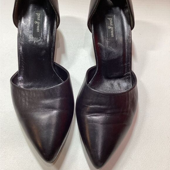 Paul Green Black Leather d’Orsay Heels Elegant Classic Pumps Size 6.5 - Picture 3 of 14